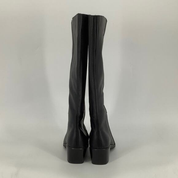 Naot Size 38 Black Soft Leather Gift Knee High Boots Block Heel Side Zip P30-13 - Picture 5 of 9